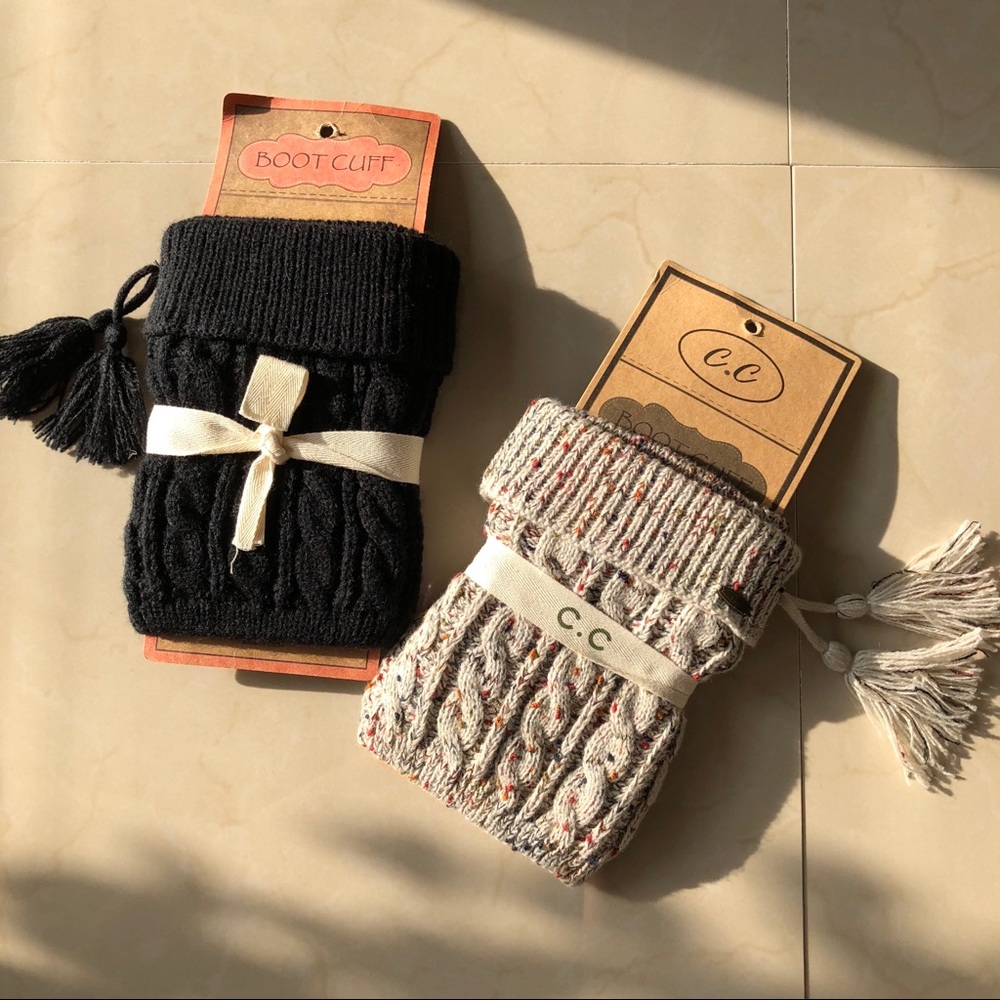 NWT Black C.C boot cuff OS